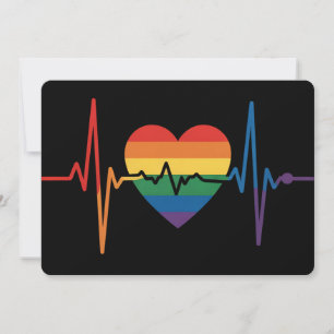 LGBTQハートビートハートプライドゲイレズビアントランスビ 招待状