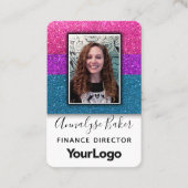 LGBTQバイセクシャルグリッタープロフェッショナルロゴ写真 名刺 (正面)