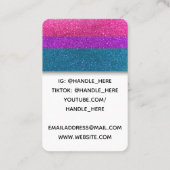 LGBTQバイセクシャルグリッタープロフェッショナルロゴ写真 名刺 (裏面)