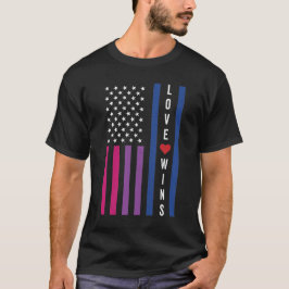 LGBTQバイセクシャルプライドラブがアメリカ国旗を獲得 Tシャツ