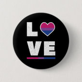 LGBTQバイセクシャルプライド国旗動揺してのグランジ愛 缶バッジ (正面)
