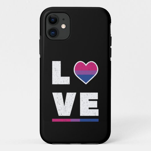 LGBTQバイセクシャルプライド国旗動揺してのグランジ愛 Case-Mate iPhoneケース (裏面)