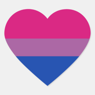LGBTQバイセクシャルプライド国旗 ハートシール