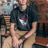 LGBTQバイセクシャル国旗の電球の中のひまわり Tシャツ