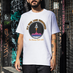 LGBTQバイセクシャル国旗、高く飛ぶ、愛の無限 Tシャツ