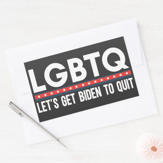 LGBTQバイデン氏をジョーやめバイデン氏へへおもしろい 長方形シール (封筒)