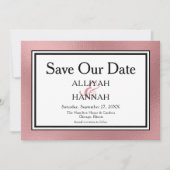 LGBTQバラモダン金ゴールド結婚の写真が日付を保存 セーブザデート (正面)