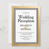 LGBTQバラモダン金ゴールド結婚ズレセプティ招待状 招待状 (正面)