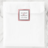 LGBTQバラモダン金ゴールド結婚差出人住所 スクエアシール (バッグ)