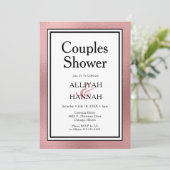 LGBTQバラ金ゴールドモダンカップルシャワー招待状 招待状 (スタンド正面)