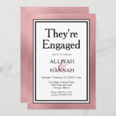 LGBTQバラ金ゴールドモダン招待状 招待状 (正面/裏面)