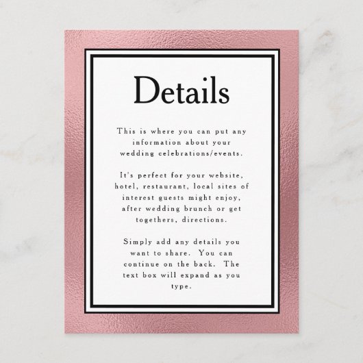 LGBTQバラ金ゴールドモダン詳細 エンクロージャーカード (正面)