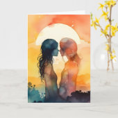 LGBTQバレンタインデー記念カップルカード カード (黄色い花)