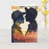 LGBTQバレンタイン記念日ゲイカップルカード カード (黄色い花)