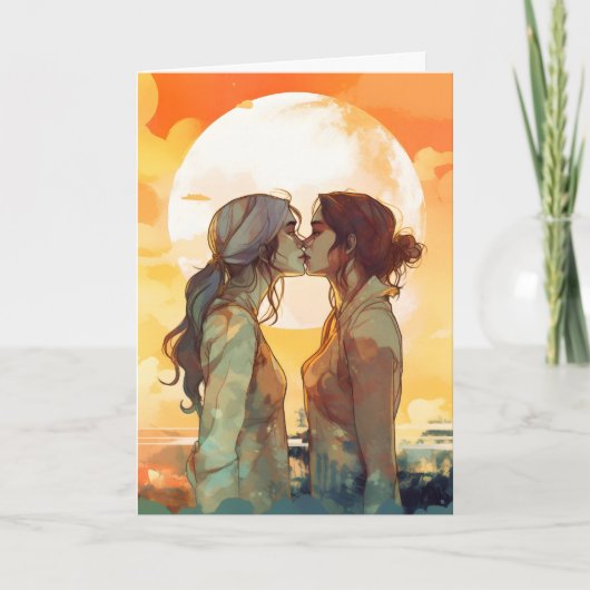 LGBTQバレンタイン・アニバーサリー カップルカード カード (正面)