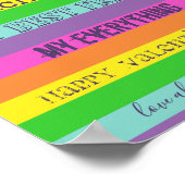 LGBTQバレンタイン・デイ・レインボー国旗 ポスター (角)