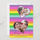 LGBTQバレンティンレインボーフラッグフォトカードホリデイC シーズンカード (正面)