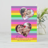 LGBTQバレンティンレインボーフラッグフォトカードホリデイC シーズンカード (スタンド正面)