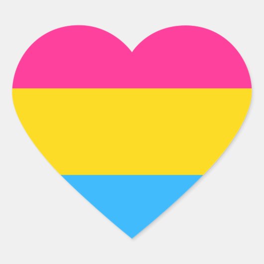 LGBTQパンセクシャルプライド国旗 ハートシール (正面)