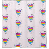 LGBTQパンセクシャルユニセクシュアルプライド国旗 シャワーカーテン (正面)