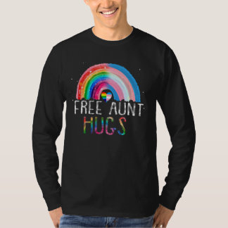 Lgbtqフリー叔母ハグゲイプライドLgbt Ally Rainbow W Tシャツ