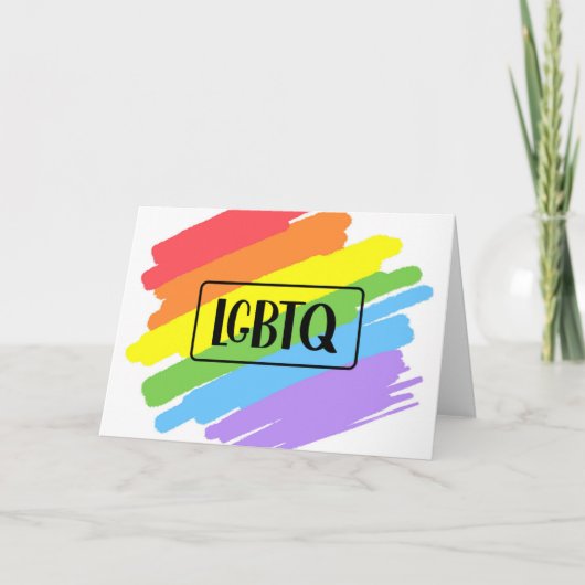 LGBTQブラシストロークレインボー カード (正面)