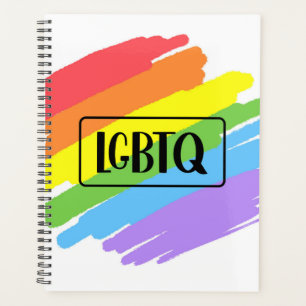 LGBTQブラシストロークレインボー プランナー手帳