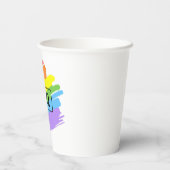 LGBTQブラシストロークレインボー 紙コップ (裏面)