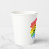 LGBTQブラシストロークレインボー 紙コップ (正面)