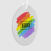 LGBTQブラシストローク虹 オーナメント (正面)