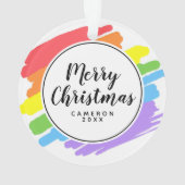 LGBTQブラシストローク虹 オーナメント (裏面)