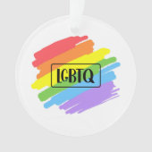 LGBTQブラシストローク虹 オーナメント (正面)