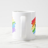 LGBTQブラシストローク虹 ジャンボコーヒーマグカップ (裏面)