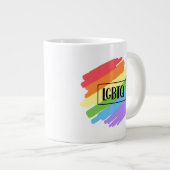 LGBTQブラシストローク虹 ジャンボコーヒーマグカップ (正面右)