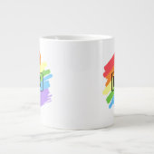 LGBTQブラシストローク虹 ジャンボコーヒーマグカップ (正面)