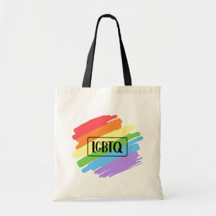 LGBTQブラシストローク虹 トートバッグ