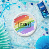 LGBTQブラシストローク虹 ペーパープレート (パーティー)