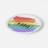 LGBTQブラシストローク虹 ペーパープレート (アングル)