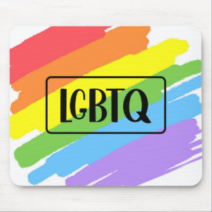 LGBTQブラシストローク虹 マウスパッド