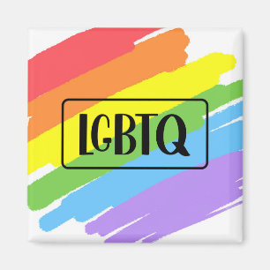 LGBTQブラシストローク虹 マグネット