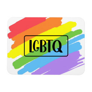 LGBTQブラシストローク虹 マグネット