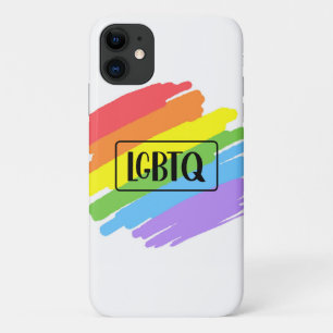 LGBTQブラシストローク虹 iPhone 11 ケース