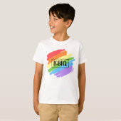 LGBTQブラシストローク虹 Tシャツ (正面フル)