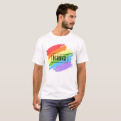 LGBTQブラシストローク虹 Tシャツ (正面フル)