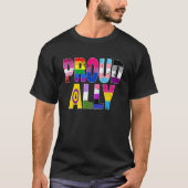 Lgbtqブラックプライド誇りを持ったリーレズビアンゲイBi Trans Tシャツ (正面)