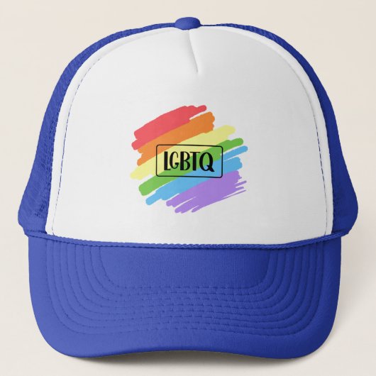 LGBTQブラッシュストロークレインボー キャップ (正面)