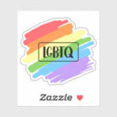LGBTQブラッシュストロークレインボー シール (シート)