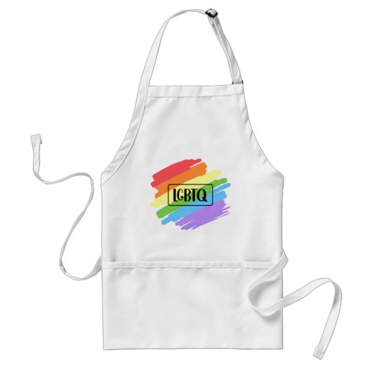 LGBTQブラッシュストロークレインボー スタンダードエプロン (正面)
