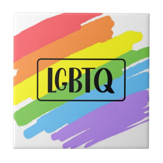 LGBTQブラッシュストロークレインボー タイル (正面)