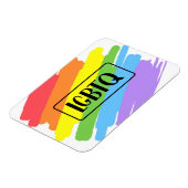 LGBTQブラッシュストロークレインボー マグネット (左側)